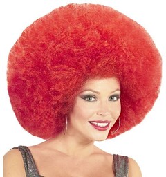 Peruka Afro Duża Czerwona