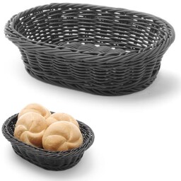 Koszyk na pieczywo owalny polipropylenowy czarny 250x190x65mm Hendi
