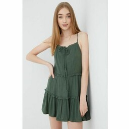 Superdry sukienka kolor zielony mini rozkloszowana