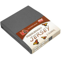 Prześcieradło jersey z gumką 140x200 antracytowe P72-140 grube