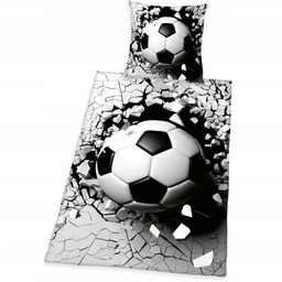 Pościel bawełniana 140x200 Piłkarska 3D piłka nożna piłki