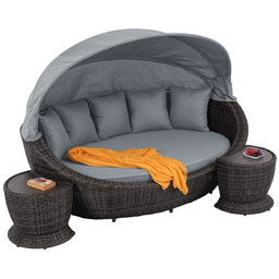 Technorattanowa leżanka ogrodowa dla 3 osób Marbella Garden