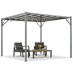 Antracytowa pergola tarasowa Paros 3x3m Garden Point
