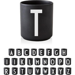 Design Letters Porcelanowa filiżanka do kawy A-Z czarna