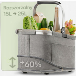 KOSZ SKŁADANY NA ZAKUPY 15-25L KOSZYK MATERIAŁOWY DUŻY
