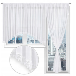 Firana okno balkon komplet Woal Gipiura do salonu