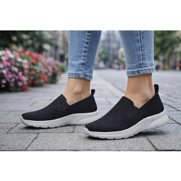 Buty damskie wsuwane mokasyny A-3-0588 czarne slip on