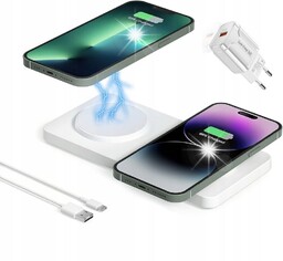 Ładowarka magnetyczna na dwa telefony iPhone 13 14