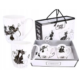 Kpl. 2 Kubków Carmani Crazy Cats porcelana 400