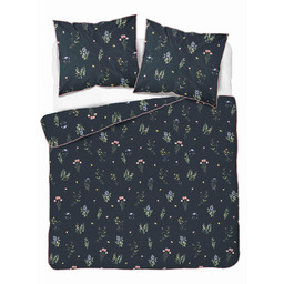 Detexpol Pościel z perkalu grafitowa z motywem łąki