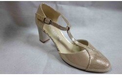 Sandały SKÓRZANE ZŁOTO BEZ złoto obcas 7cm 37