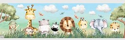 Safari z motywem dżungli do pokoju dziecięcego, samoprzylepna