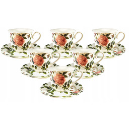 Komplet 6szt Filiżanka Spodek do kawy i herbaty