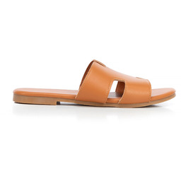 Damskie klapki z ekoskóry brązowe