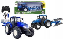 Zdalnie Sterowany Niebieski Traktor z Pługiem Zabawka