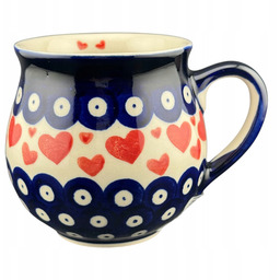 Kubek czeski, baryłka 350 ml Serduszka serca dek.