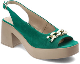 Karino Zielone Sandały Eleganckie Buty Damskie