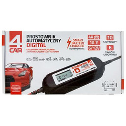Prostownik automatyczny (10 stopniowy) 6/12V 4A DIGITAL