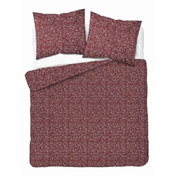 Detexpol Pościel z perkalu bordowa z drobnym roślinnym
