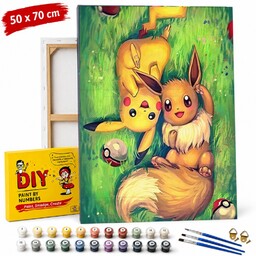 Obraz do malowania po numerach z ramą Pokemon