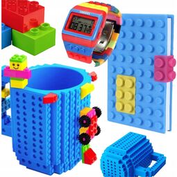 Zestaw kubek duży + notes do malowania niebieski