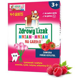 Starpharma Lizak MNIAM-MNIAM Na gardło Malinowy (5 szt.)
