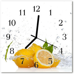 Zegar szklany kwadratowy Cytryny