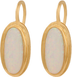 Złote kolczyki 585 z naturalnym kamieniem Opal