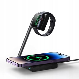 Ładowarka Indukcyjna 2w1 15W MagSafe Stacja na telefon