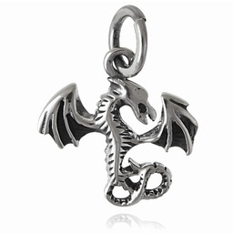 Elegancki oksydowany srebrny wisior wisiorek smok dragon srebro