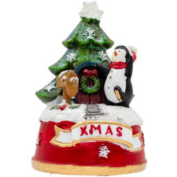 CHRISTMAS DECORATION Pingwin z pozytywką 1076652 16.5 cm