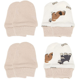 4 pak Niemowlęce rękawiczki bawełniane pieski Nicol r.ONESIZE