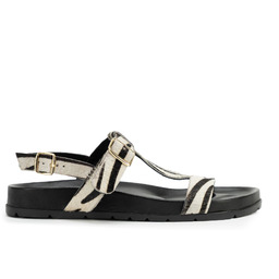 Damskie sandały ze skóry naturalnej w zwierzęcy wzór