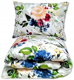 Komplet Pościeli 220x200cm Bawełniany w Kwiaty Polska 100%