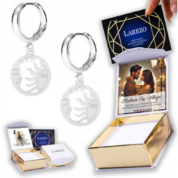 Kolczyki Srebrne 925 Słońce Księżyc Blaszka Dzień