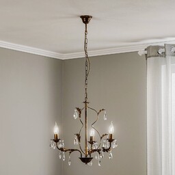 Żyrandol kryształowy Teresa ONLI, możliwość ściemniania, brązowy /