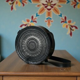 Pakamera Torebka skórzana ręcznie robiona góralska okrągła