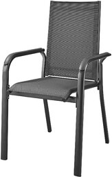 LIVARNO home Krzesło sztaplowane aluminiowe Houston, czarny/ antracyt