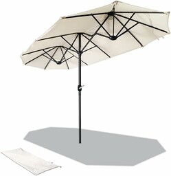 VOUNOT Podwójny parasol przeciwsłoneczny z korbą ręczną, parasol