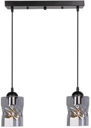 Lumes Czarna podwójna lampa szkło dymione - Z24