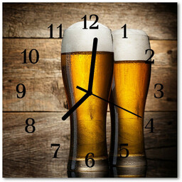 Zegar szklany kwadratowy Piwo