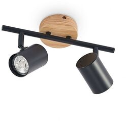 Lindby - Xiomara 2 Lampa Sufitowa Black/Light Wood