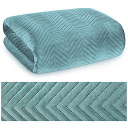 Narzuta 230 x 260 Dekoracyjna Welurowa Sofia Mięta