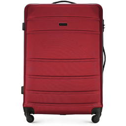 Duża walizka z ABS-u żłobiona czerwona