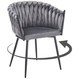 Krzesło obrotowe DC-7077S180 welur szary #20 czarne nogi