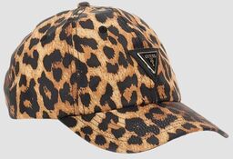 GUESS Leopardowa damska czapka z daszkiem