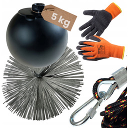 Kula do czyszczenia komina 5kg szczotka Ø 250