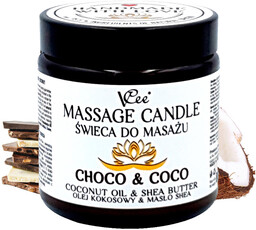 Nawilżająca świeca do masażu VCee 80g - choco