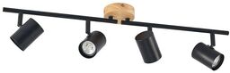 Lindby - Xiomara 4 Lampa Sufitowa Black/Light Wood