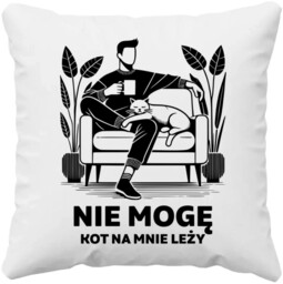 Nie mogę, kot na mnie leży - poduszka